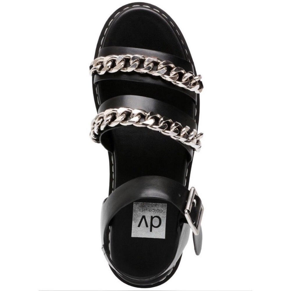 Dolce Vita Black Chained Lug Sole Mintra Sandals Sz. 9 - Picture 2 of 6